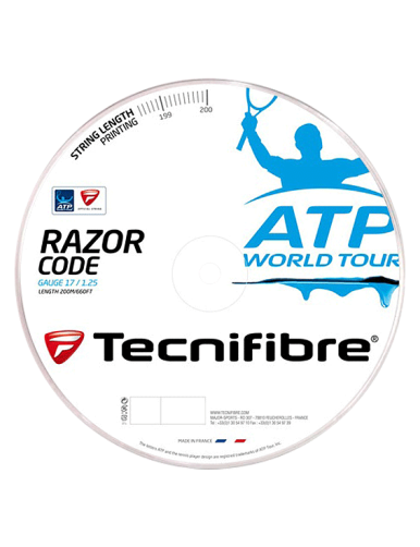 Tennissaiten Tecnifibre Razor Code 12m (Weiß) schneiden
